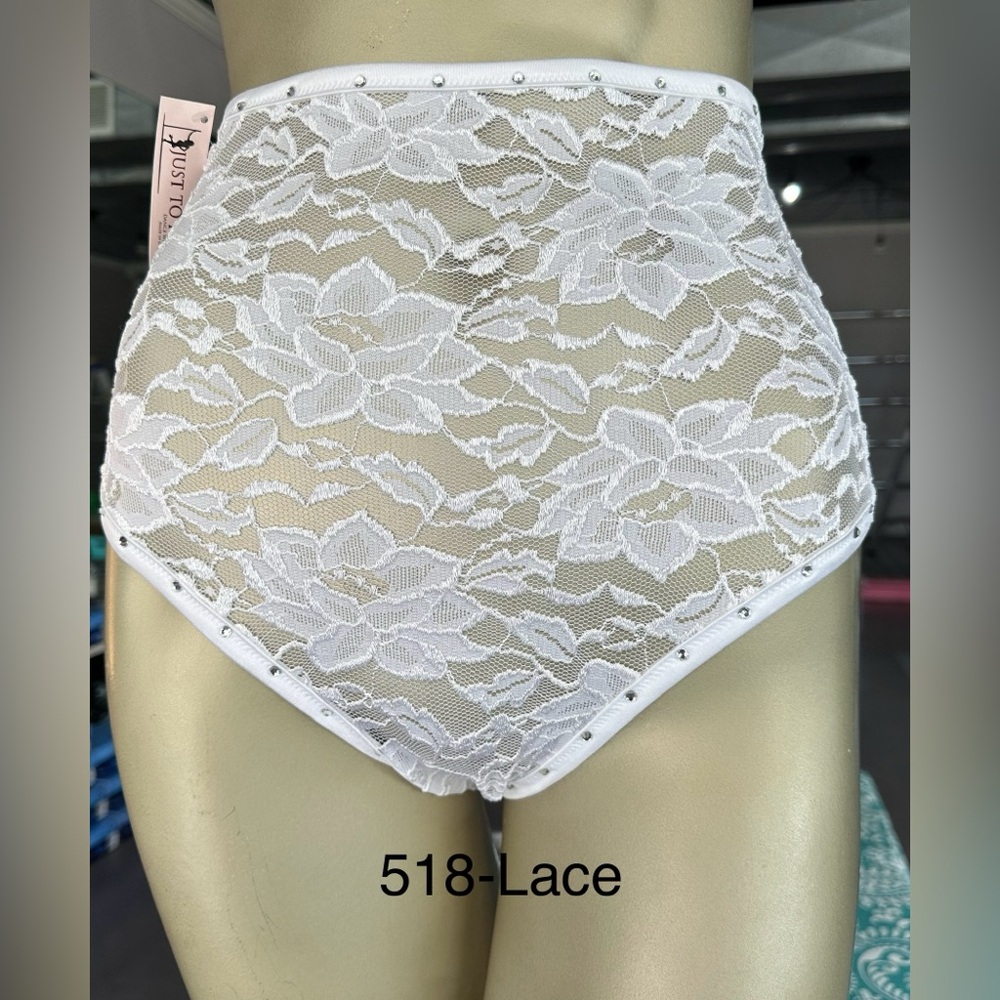 WHITE LACE- Just to Flirt NWT Exotic Dancewear High Waist Lycra Short